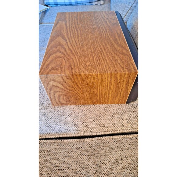 Vintage VHS Tape Faux Wood Two Drawer Storage Cabinet Case Organizer 16 VHS - Picture 3 of 5